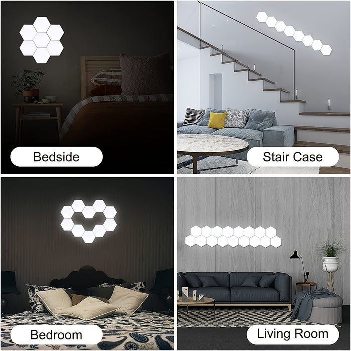 Enagua Mart 6PCS LED Honeycomb Wall Lamps - Smart Touch Sensor Hexagon Lights for DIY Decorative Lighting