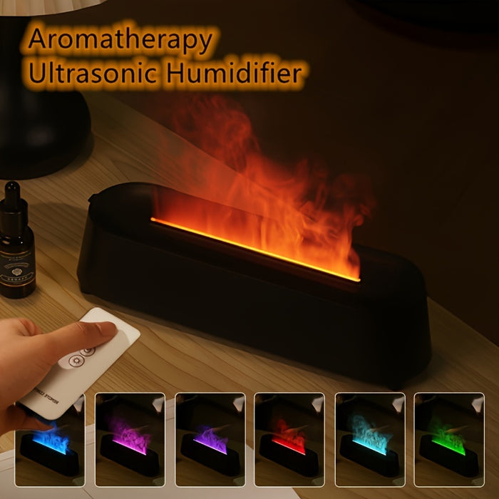 Enagua Mart LED Flame Aromatherapy Diffuser - Remote-Controlled Humidifier and Essential Oil Diffuser