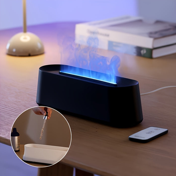 Enagua Mart LED Flame Aromatherapy Diffuser - Remote-Controlled Humidifier and Essential Oil Diffuser