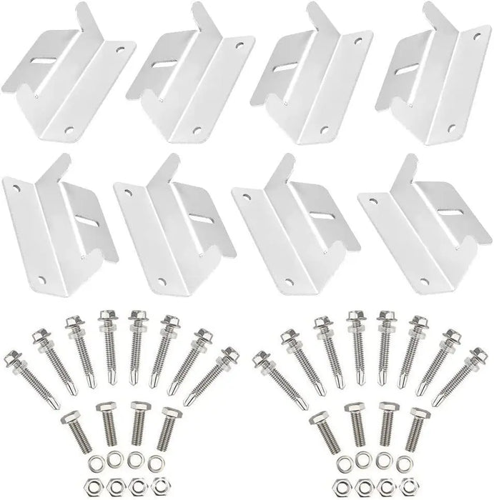 Enagua Mart Solar Panel Z-Type Bracket Mount - Aluminum Alloy Photovoltaic Panel Kits for RV, Yacht, Roof Bracket Set
