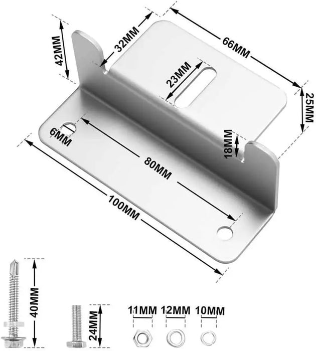 Enagua Mart Solar Panel Z-Type Bracket Mount - Aluminum Alloy Photovoltaic Panel Kits for RV, Yacht, Roof Bracket Set