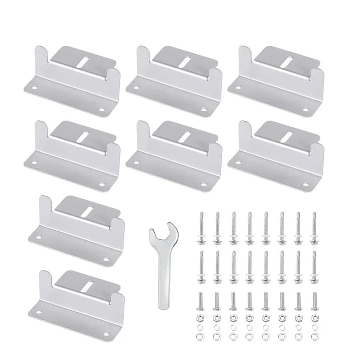 Enagua Mart Solar Panel Z-Type Bracket Mount - Aluminum Alloy Photovoltaic Panel Kits for RV, Yacht, Roof Bracket Set