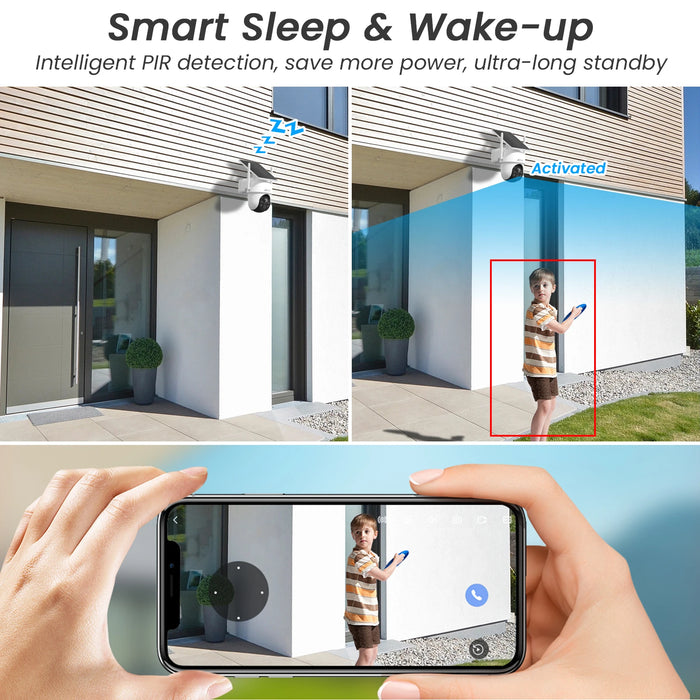 Enagua Mart Anran 2K 4MP Solar Wireless Security Camera System - Outdoor WiFi Camera with Rechargeable Battery