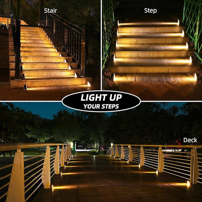 Enagua Mart Solar LED Step Lamp - Outdoor IP67 Waterproof Step Light for Garden, Deck, and Path Lighting