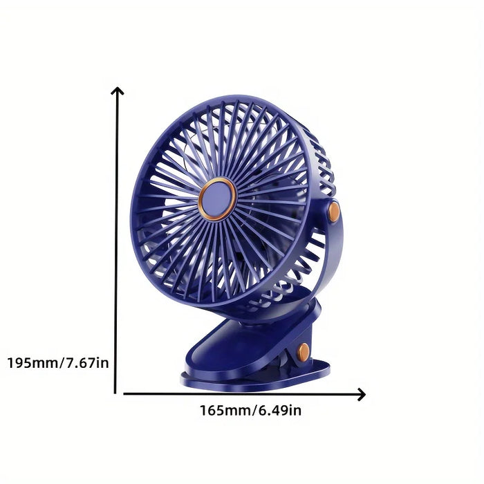 Enagua Mart Portable Silent 6-Inch Desktop Fan - 5-Speed Adjustable with Biomimetic Blades and Rechargeable Battery