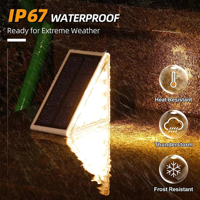 Enagua Mart Solar LED Step Lamp - Outdoor IP67 Waterproof Step Light for Garden, Deck, and Path Lighting