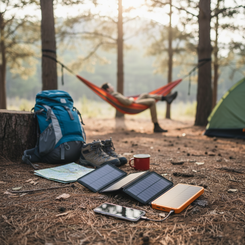 Enagua Mart Solar Power Bank - Fast Charging Foldable Mobile Power Bank with Solar Panels