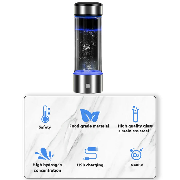 Enagua Mart Hydrogen Generator Cup - 430ml Alkaline Water Maker with Electrolysis Technology