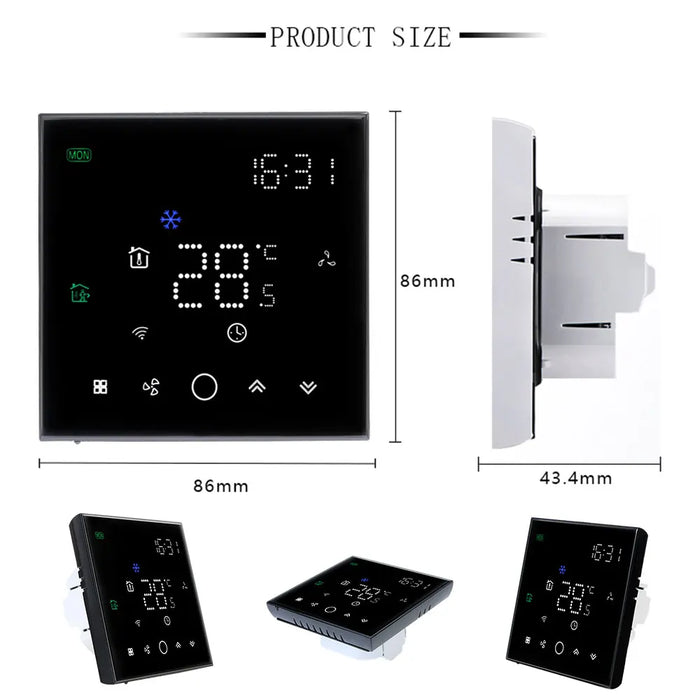 Enagua Mart Tuya Smart WiFi Thermostat - 24V Central Air Conditioner Temperature Controller with 3-Speed Fan Support for Honeywell Systems