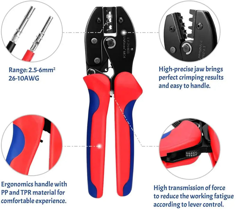 Enagua Mart Solar Crimping Tool Kit - 2.5/6.0mm AWG26-10 PV Cable Connectors