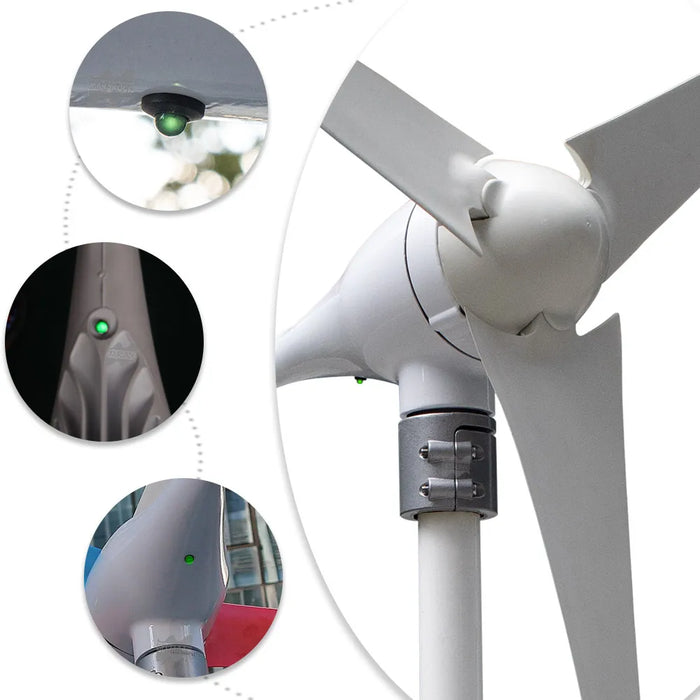 Enagua Mart 12V/24V AC 600W Wind Turbine Generator Kit - Home Micro Windmill with Hybrid Wind Solar Charge Controller