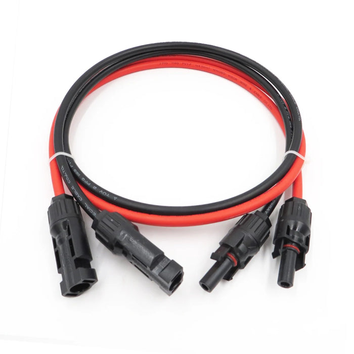 Enagua Mart 4mm2/12AWG Solar Panel System Extension Cable - Black and Red Tinned Copper Wire