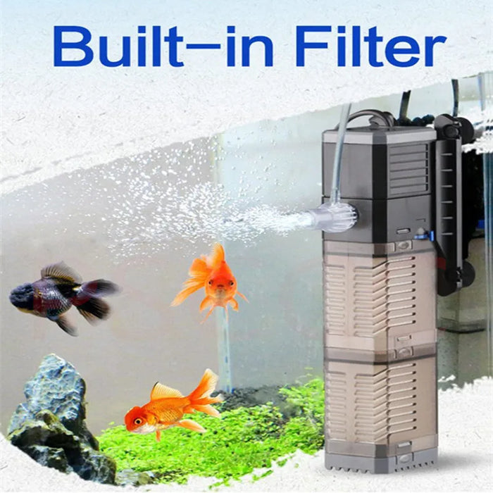 Enagua Mart Ultra Quiet High-Power Fish Tank Filter - 3-in-1 Silent Aquarium Filter for Koi Tanks