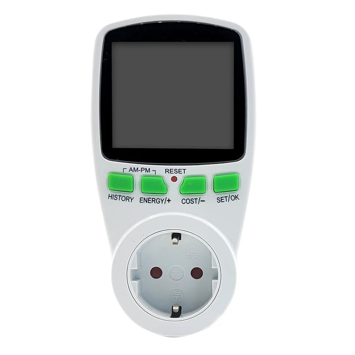 Enagua Mart EU Digital LCD Energy Watt Meter - KWh Power Monitor Plug with Wattage and Voltage Display for Accurate Energy Usage Tracking