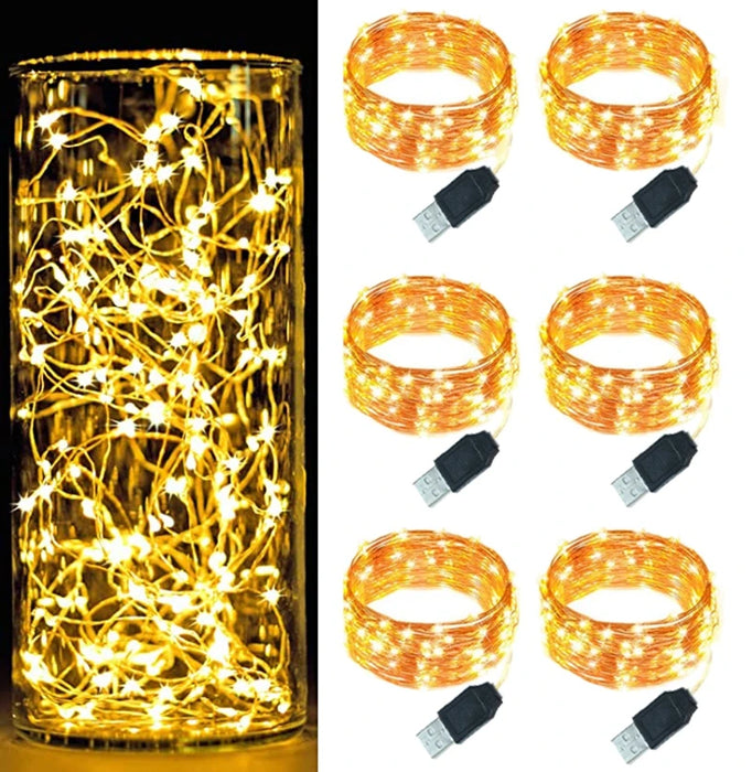 Enagua Mart 32FT Waterproof LED String Lights - USB-Powered Copper Wire Fairy Lights for Indoor and Outdoor Decor