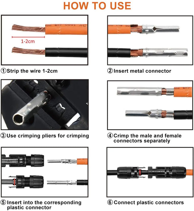 Enagua Mart Solar Crimping Tool Kit - 2.5/6.0mm AWG26-10 PV Cable Connectors