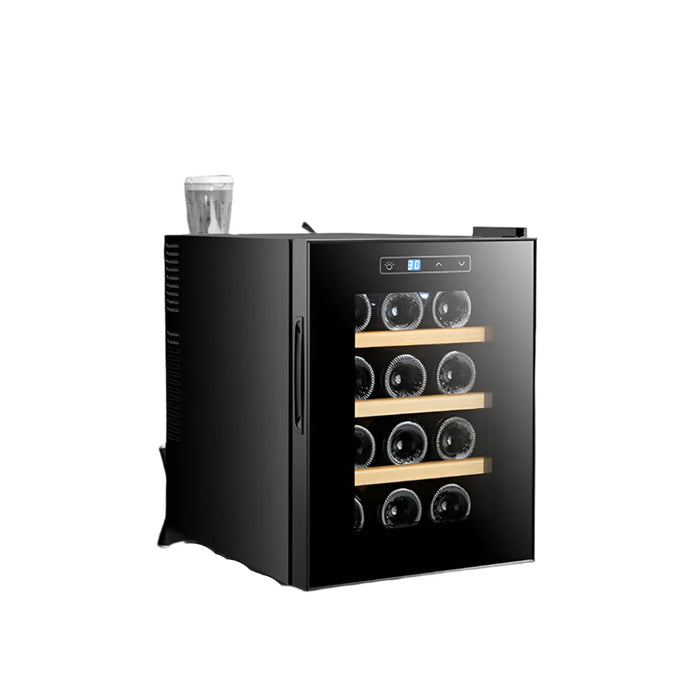 Enagua Mart 12-Bottle Electronic Wine Cooler - Thermostatic Mini Beverage Refrigerator for Home, Bar, or Office