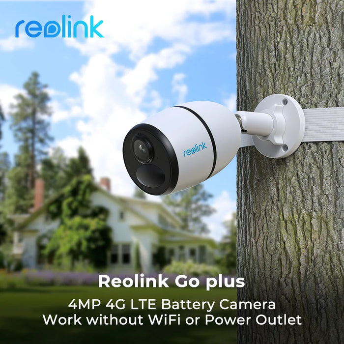 Enagua Mart Reolink GO Series 4MP Battery-Powered 4G SIM Card Network Camera - Video Surveillance IP Camera with Human/Car Detection