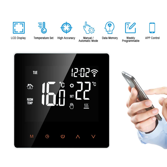 Enagua Mart Avatto Tuya Wi-Fi Smart Thermostat - Digital Temperature Controller for Electric Floor Heating and Boilers