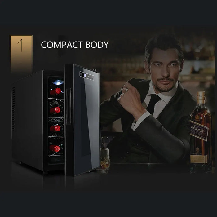 Enagua Mart Mini Wine Cooler - Thermostat-Controlled 8-Bottle Wine Fridge for Household Use