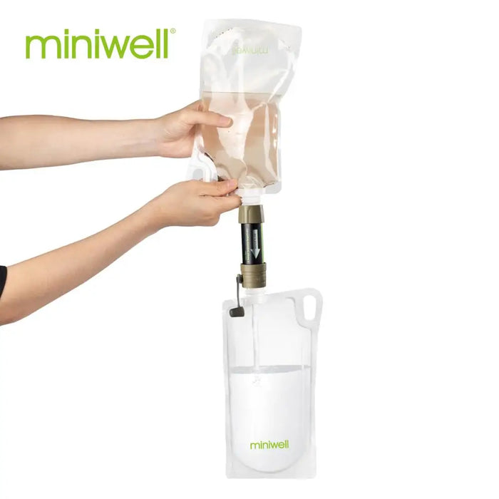 Enagua Mart Miniwell L630 Portable Outdoor Water Filter Kit - Survival Filtration System for Camping, Hiking, and Travel