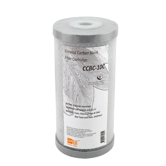Enagua Mart Coconut Shell Activated Carbon Block Water Filter Cartridge – 4.5" x 10" CTO for Water Purifiers
