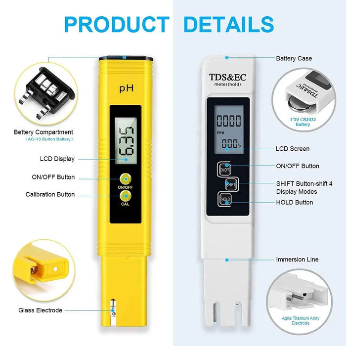 Enagua Mart TDS Meter - High Accuracy Digital Water Tester, 0-9990 PPM with LCD Display