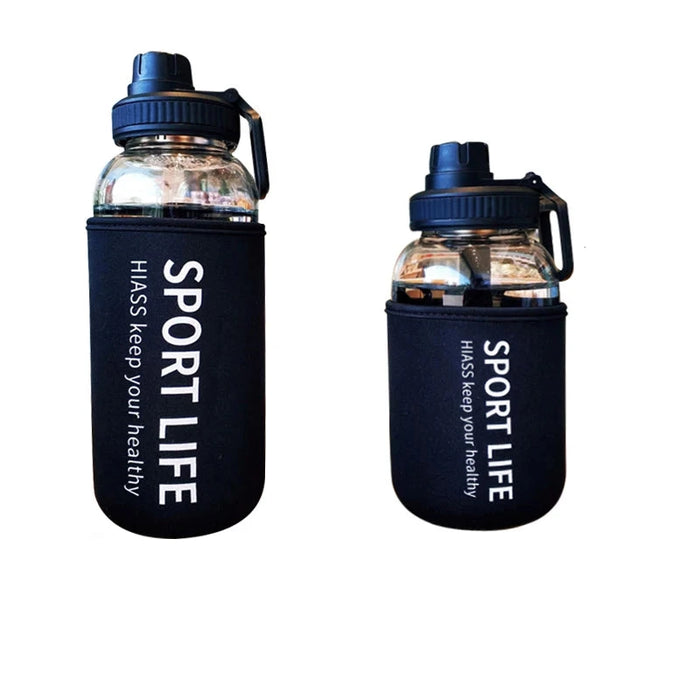 Enagua Mart Yomdid Creative Glass Water Bottle - Eco-Friendly Portable Drinkware for Camping, Hiking, and Sports