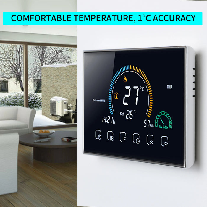 Enagua Mart Tuya Wi-Fi Smart Room Thermostat - Large Colorful Screen Programmable Thermostat for Heating and Cooling with Alexa and Google Voice Control