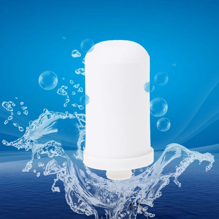 Enagua Mart Mexi Ceramic White Faucet Mount Water Filter System - Replacement Purifier Cartridge for Home Kitchen