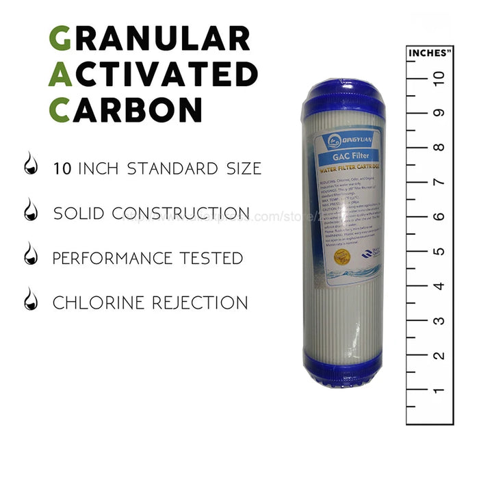 Enagua Mart 5 Micron PPF GAC CTO RO T33 USA GE 100GPD RO Water Filter - Carbon Filter for 5-Stage Reverse Osmosis Purifier