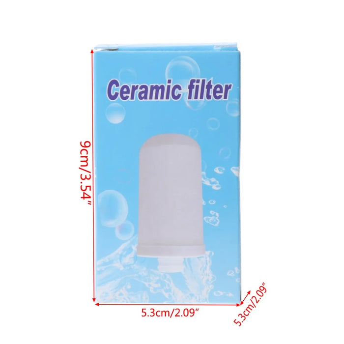 Enagua Mart Mexi Ceramic White Faucet Mount Water Filter System - Replacement Purifier Cartridge for Home Kitchen