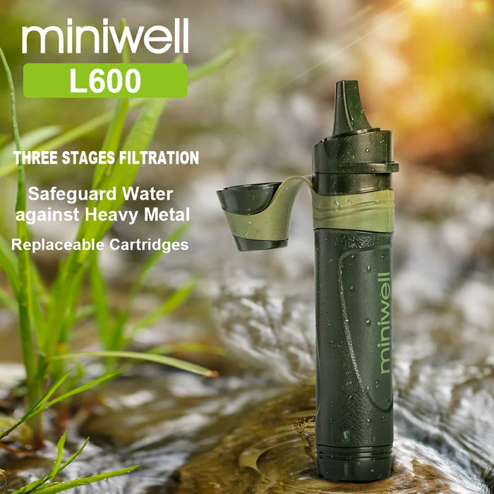 Enagua Mart Miniwell L600 Portable Water Filter Straw - Survival Gear for Camping, Hiking, and Emergency Use