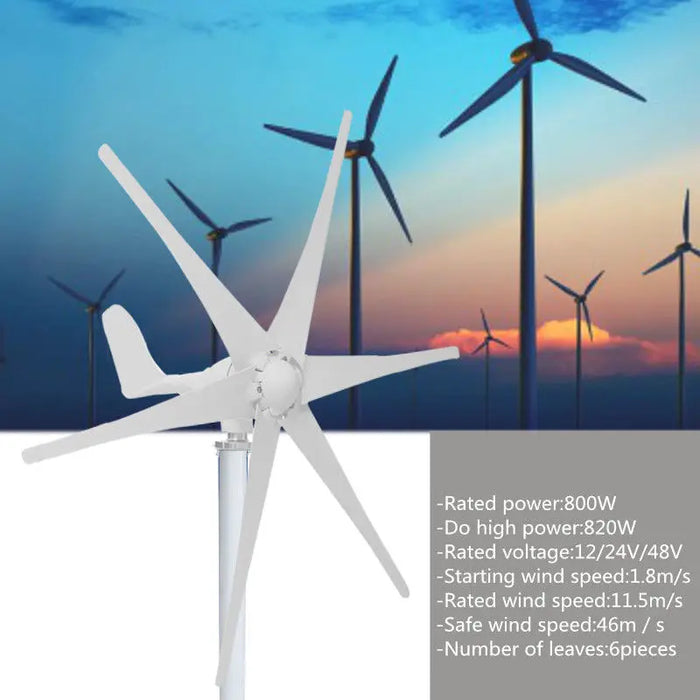 Enagua Mart 450W Generador Eólico - 12V/24V Mini Small Wind Generator Max 600W, 3/5 Blades, CE Approval Power Generator