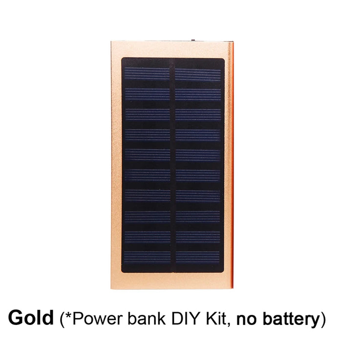 Enagua Mart Portable Solar Power Bank DIY Kit - Dual USB Phone Charger with Flashlight