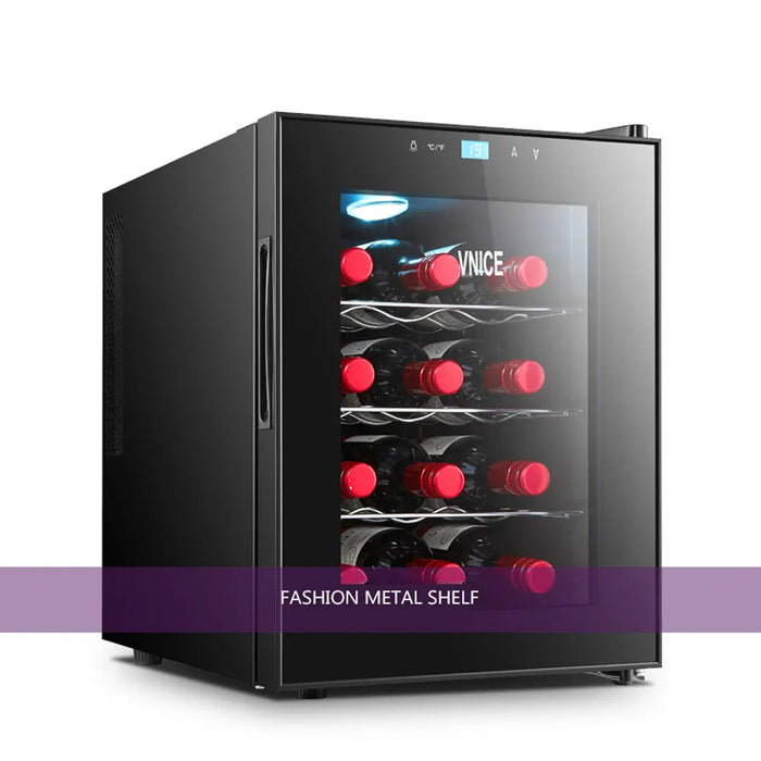 Enagua Mart 12-Bottle Electronic Wine Cooler - Thermostatic Mini Beverage Refrigerator for Home, Bar, or Office