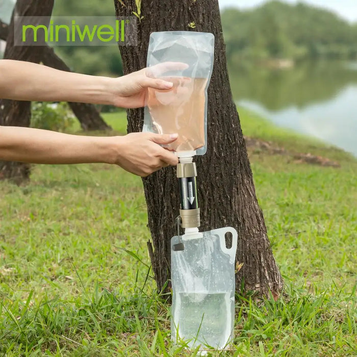 Enagua Mart Miniwell L630 Portable Outdoor Water Filter Kit - Survival Filtration System for Camping, Hiking, and Travel