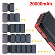 Enagua Mart Portable 20000mAh Solar Power Bank - Folding Solar Charger for Mobile Phones - Enagua Mart