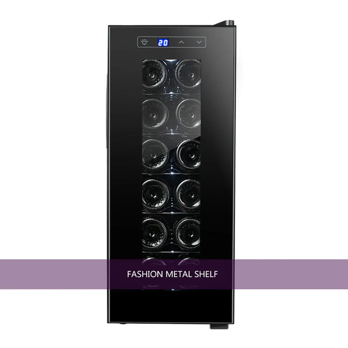 Enagua Mart 12-Bottle Electronic Wine Cooler - Thermostatic Mini Beverage Refrigerator for Home, Bar, or Office