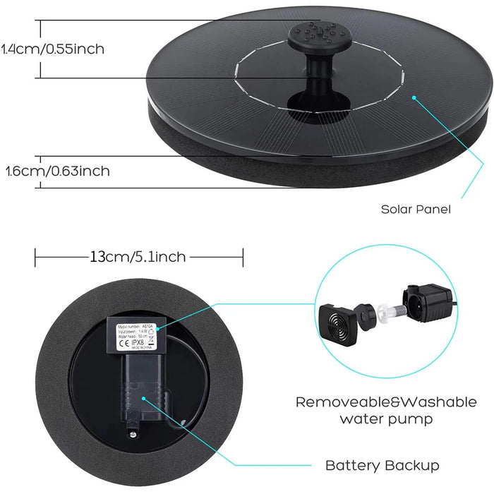 Enagua Mart Mini Solar Water Fountain - Pool & Pond Waterfall Decor