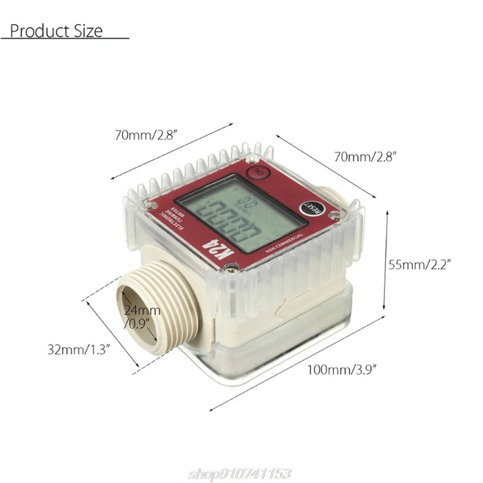 Enagua Mart K24 Digital LCD Flow Meter - Flow Tester for Chemicals, Water, and Sea Liquids