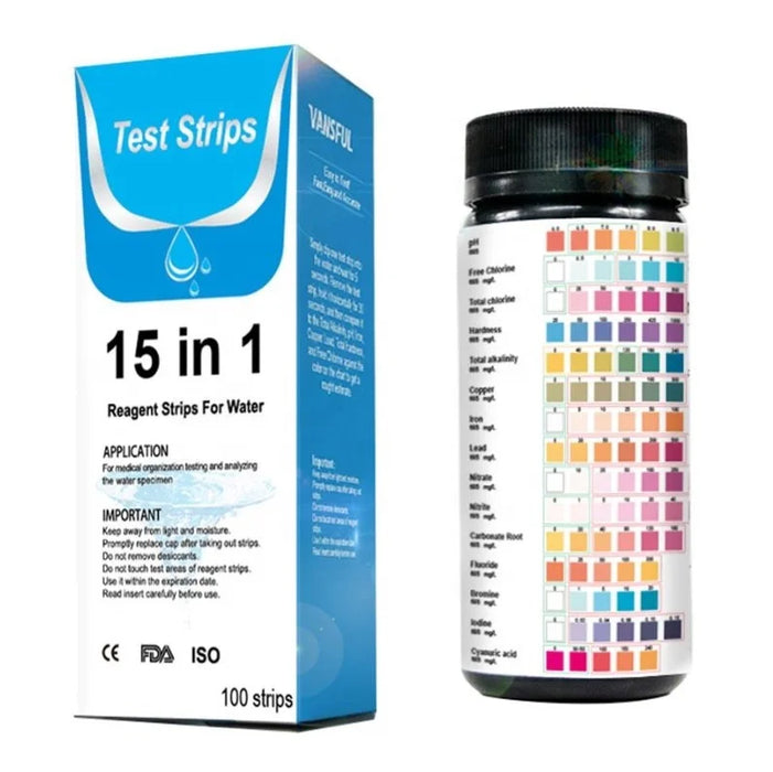 Enagua Mart 100 PCS Direct Drinking Water Test Strips – 15-in-1 Water Quality Testing Kit