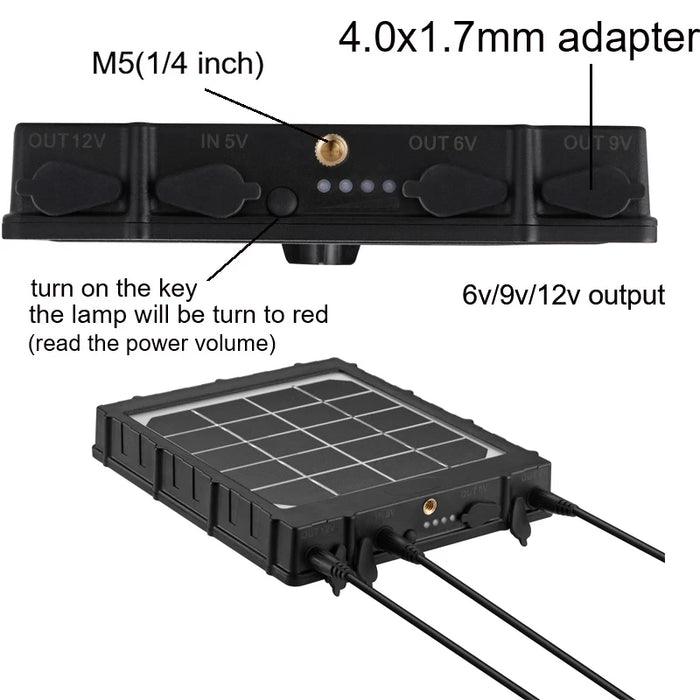 Enagua Mart 4G Solar Panel Kit - 6V/9V/12V Solar Charger with 8000mAh Capacity for Trail and Security Cameras