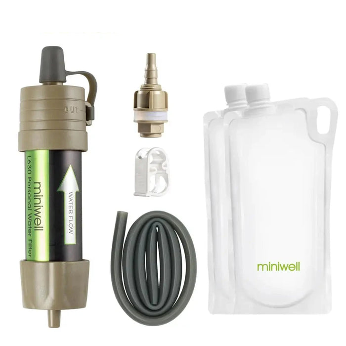 Enagua Mart Miniwell L630 Portable Outdoor Water Filter Kit - Survival Filtration System for Camping, Hiking, and Travel