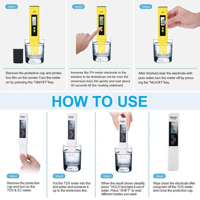 Enagua Mart TDS Meter - High Accuracy Digital Water Tester, 0-9990 PPM with LCD Display