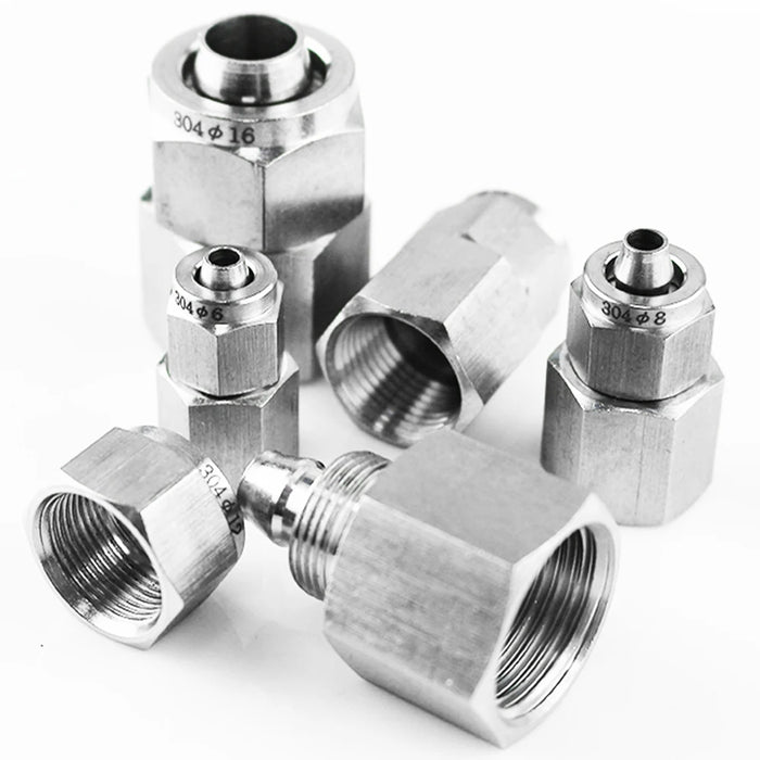 Enagua Mart 304 Stainless Steel Pneumatic Joint - Quick Tightening Pipe Joint for Trachea Hose (1/8", 1/4", 3/8", 1/2" BSP)