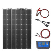 Enagua Mart 12V Flexible Solar Panel Kit - 100W/200W/300W Solar Panels with Controller for Boat, Car, RV, and Battery Charger - Enagua Mart