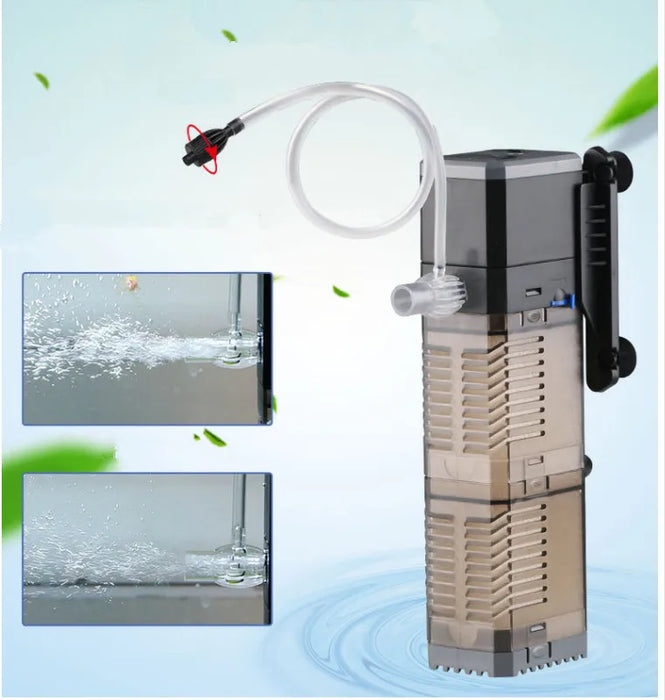 Enagua Mart Ultra Quiet High-Power Fish Tank Filter - 3-in-1 Silent Aquarium Filter for Koi Tanks