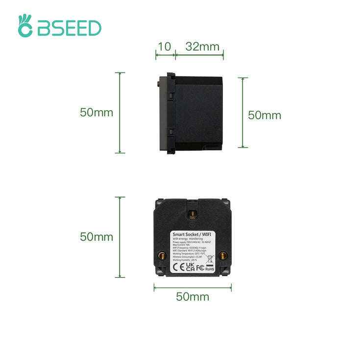 Enagua Mart BSEED EU Standard WiFi Smart Socket - Alexa Voice Control, Power Monitor, and Timing Function