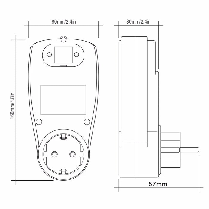 Enagua Mart EU Digital LCD Energy Watt Meter - KWh Power Monitor Plug with Wattage and Voltage Display for Accurate Energy Usage Tracking
